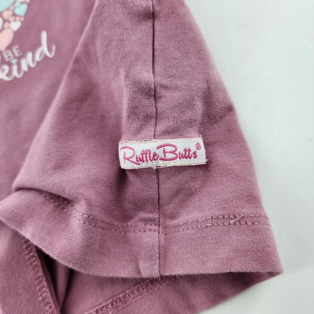 Ruffle Butts Baby Girls Long Sleeve Tee Shirt Top‎ Pink 